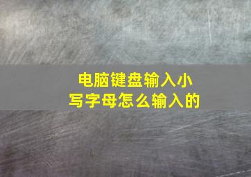 电脑键盘输入小写字母怎么输入的