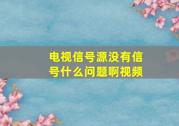 电视信号源没有信号什么问题啊视频