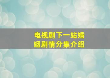 电视剧下一站婚姻剧情分集介绍