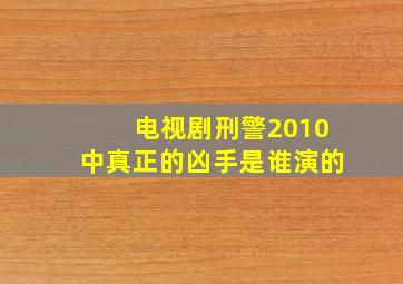 电视剧刑警2010中真正的凶手是谁演的