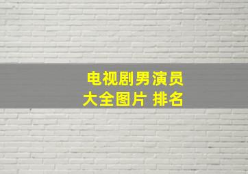 电视剧男演员大全图片 排名