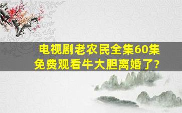 电视剧老农民全集60集免费观看牛大胆离婚了?