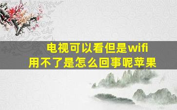 电视可以看但是wifi用不了是怎么回事呢苹果