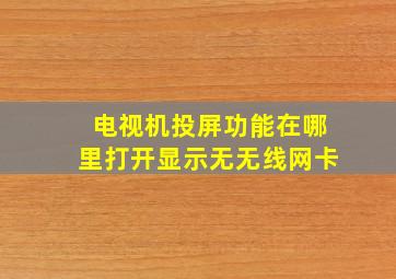 电视机投屏功能在哪里打开显示无无线网卡