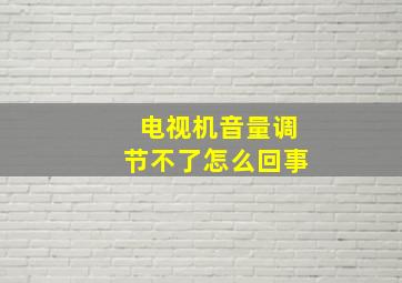 电视机音量调节不了怎么回事