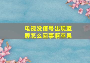 电视没信号出现蓝屏怎么回事啊苹果