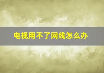 电视用不了网线怎么办