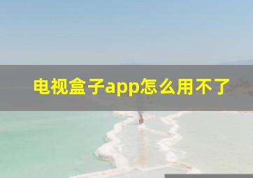 电视盒子app怎么用不了