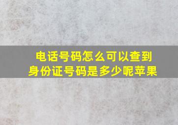 电话号码怎么可以查到身份证号码是多少呢苹果