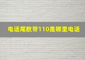 电话尾数带110是哪里电话