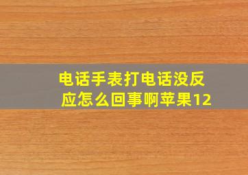 电话手表打电话没反应怎么回事啊苹果12