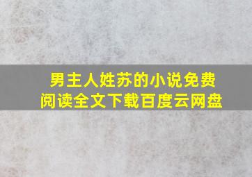 男主人姓苏的小说免费阅读全文下载百度云网盘