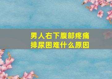 男人右下腹部疼痛排尿困难什么原因