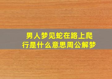 男人梦见蛇在路上爬行是什么意思周公解梦