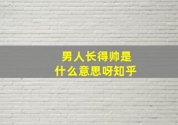 男人长得帅是什么意思呀知乎