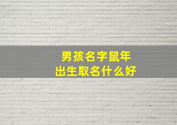 男孩名字鼠年出生取名什么好