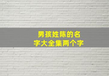 男孩姓陈的名字大全集两个字