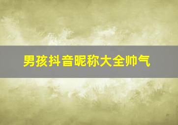 男孩抖音昵称大全帅气