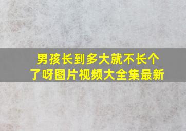 男孩长到多大就不长个了呀图片视频大全集最新