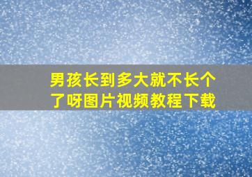 男孩长到多大就不长个了呀图片视频教程下载