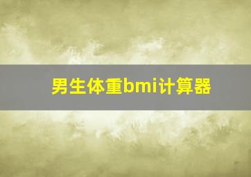 男生体重bmi计算器