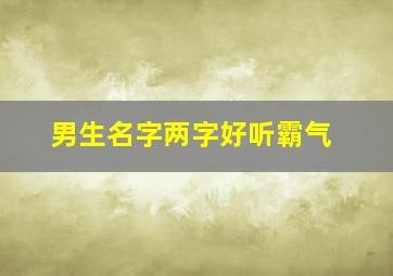 男生名字两字好听霸气