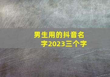 男生用的抖音名字2023三个字