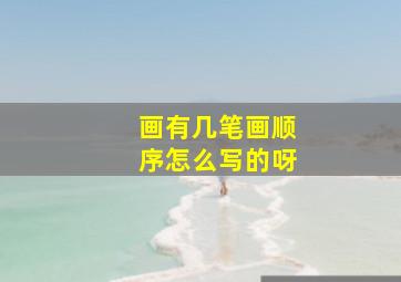 画有几笔画顺序怎么写的呀