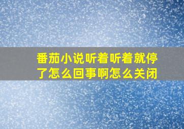 番茄小说听着听着就停了怎么回事啊怎么关闭