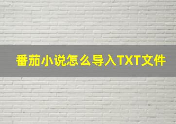 番茄小说怎么导入TXT文件