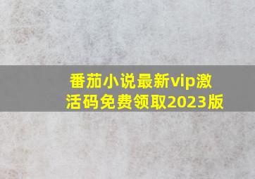 番茄小说最新vip激活码免费领取2023版