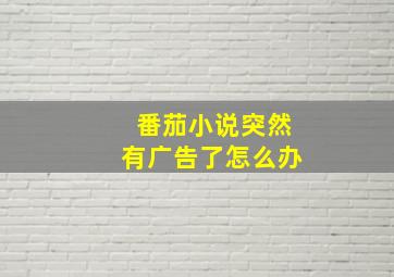 番茄小说突然有广告了怎么办