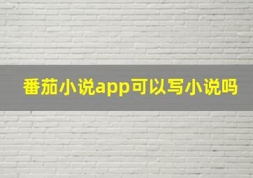 番茄小说app可以写小说吗