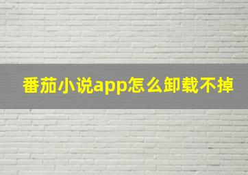 番茄小说app怎么卸载不掉