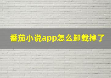 番茄小说app怎么卸载掉了