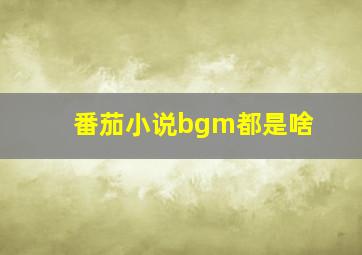 番茄小说bgm都是啥