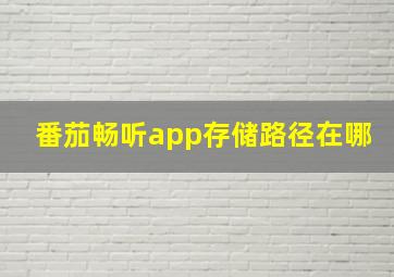 番茄畅听app存储路径在哪