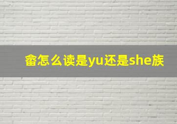 畲怎么读是yu还是she族