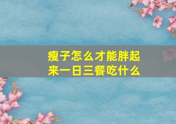 瘦子怎么才能胖起来一日三餐吃什么