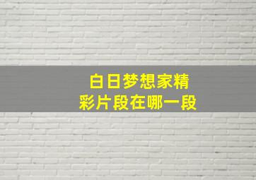 白日梦想家精彩片段在哪一段