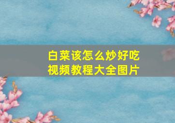 白菜该怎么炒好吃视频教程大全图片