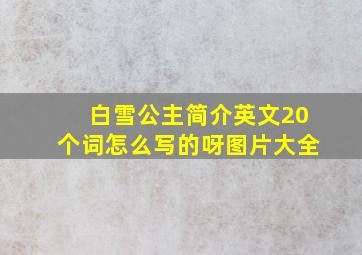 白雪公主简介英文20个词怎么写的呀图片大全