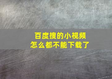 百度搜的小视频怎么都不能下载了