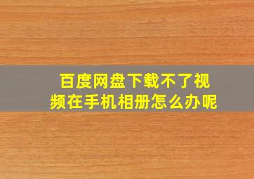 百度网盘下载不了视频在手机相册怎么办呢