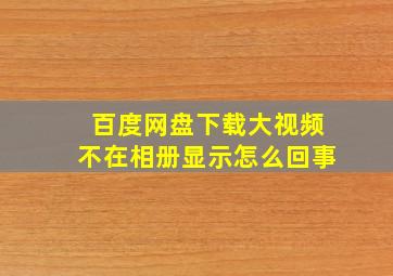 百度网盘下载大视频不在相册显示怎么回事