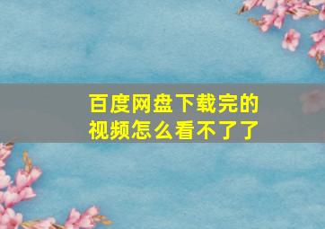 百度网盘下载完的视频怎么看不了了