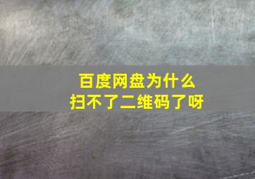 百度网盘为什么扫不了二维码了呀