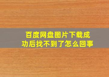 百度网盘图片下载成功后找不到了怎么回事