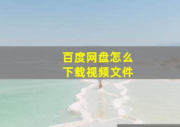 百度网盘怎么下载视频文件