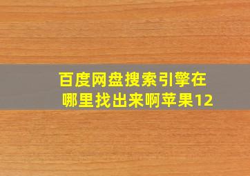 百度网盘搜索引擎在哪里找出来啊苹果12